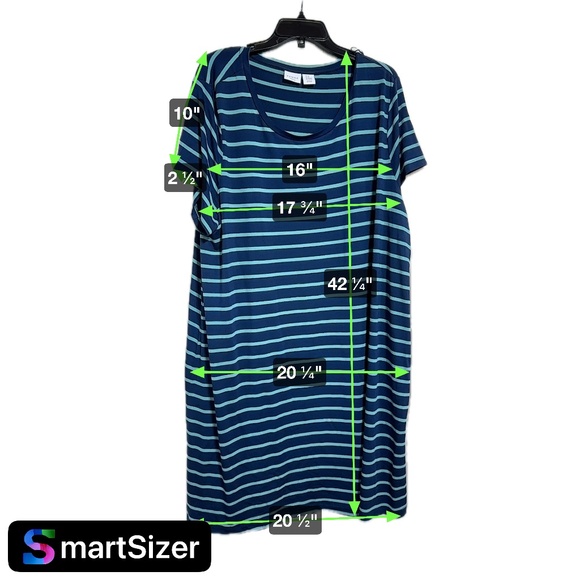 Kenar 3X Blue Striped Midi Dress - Picture 5 of 7